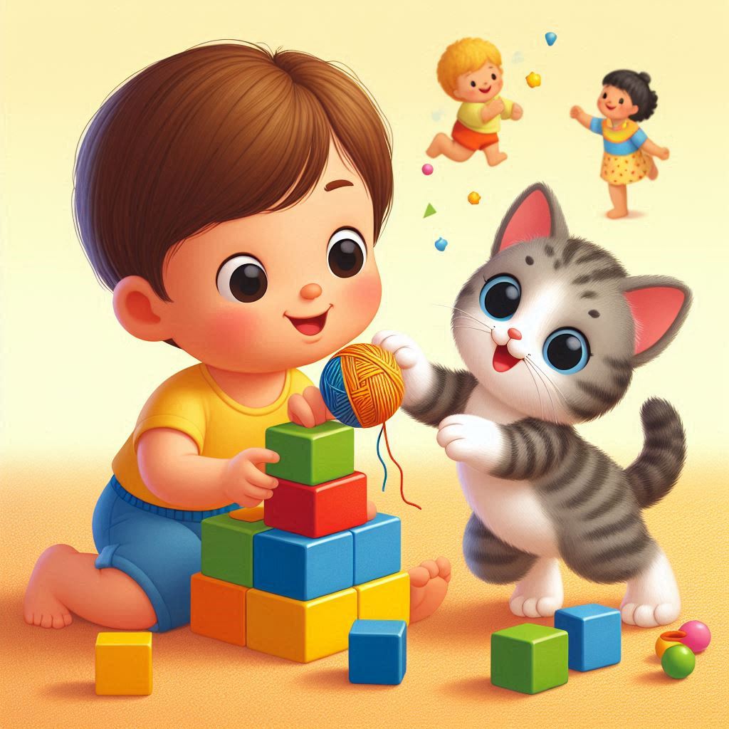 YAVRU KEDİ VE ÇOCUK