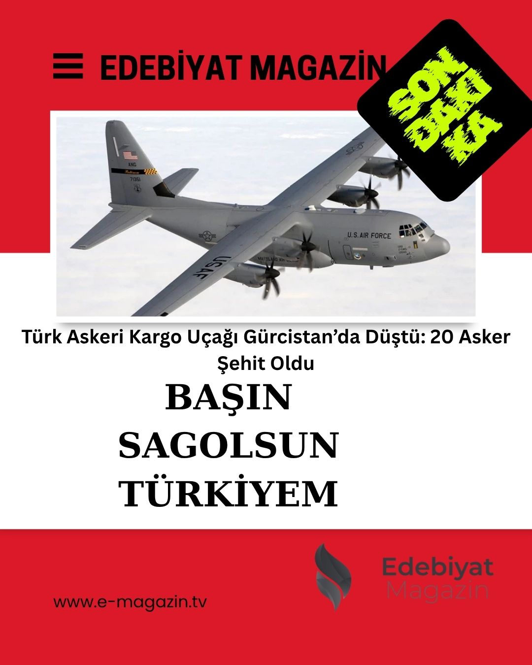 Türk Askeri Kargo Uçağı Gürcistan’da Düştü: 20 Asker Şehit Oldu