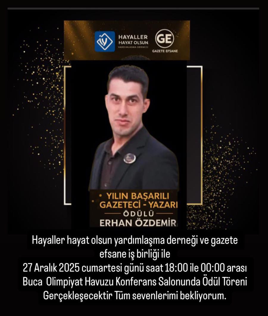Erhan Özdemir’e “Yılın Başarılı Gazeteci-Yazarı” Ödülü Erhan Özdemir’e “Yılın Başarılı Gazeteci-Yazarı” Ödülü