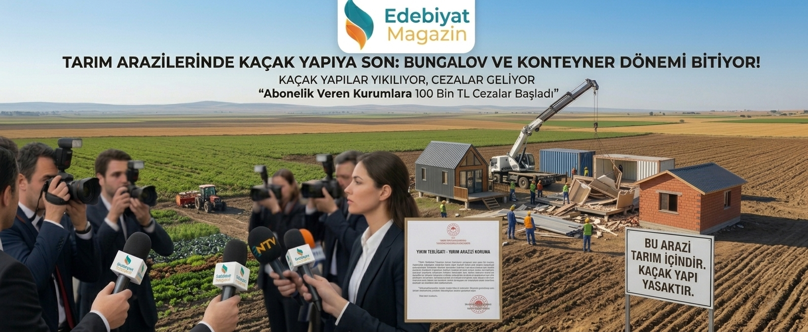 Tarım Arazilerinde Kaçak Yapılaşmaya Sert Darbe: Bungalov ve Konteyner Dönemi Bitiyor!